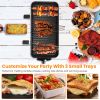 1500W Electric Indoor Grill 2 in 1 Electric BBQ Gill with Grill Net Removable Plate 5 Temperature Control 3 Small Trays Dishwasher Safe
