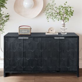 Accent Cabinet Farmhouse Style 4 Door Wooden Cabinet Sideboard Buffet Server Cabinet Storage Cabinet, for Living Room, Entryway, Hallway, Office