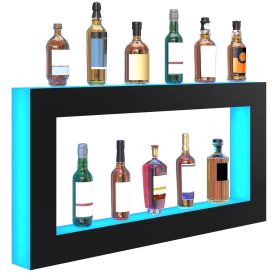 VEVOR LED Lighted Liquor Bottle Display Bar Shelf RF & App Control 48" Square