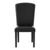 Dining Chairs Set of 2, Dark Espresso Finish Wooden Kitchen Dining Room Furniture Faux Leather Upholstery Side Chairs