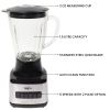 Total Chef 6 Speed Countertop Blender 51 oz Glass Jar 2 Pulse Options 500 W, Stainless Steel Blades