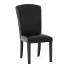 Dining Chairs Set of 2, Dark Espresso Finish Wooden Kitchen Dining Room Furniture Faux Leather Upholstery Side Chairs