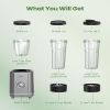 1200W Blender for Shakes and Smoothies, VEWIOR Personal Blender with 6 Blades, 22 oz * 2 BPA-Free To-go Cups