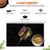VEVOR Electric Cooktop, 5 Burners, 30'' Induction Stove Top, Built-in Magnetic Cooktop 9200W, 9 Heating Level Multifunctional Burner