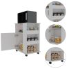 Kit Lower Microwave Cabinet; Single Door; Three Side Shelve -White