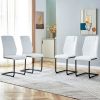 Modern dining chairs with faux leather upholstered seats - dining room chairs with metal legs, suitable for kitchen, living room, bedroom