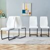 Modern dining chairs with faux leather upholstered seats - dining room chairs with metal legs, suitable for kitchen, living room, bedroom