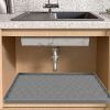 Silicone Under Sink Mat for Cabinet 34x22" Sink Cabinet Protector Mat Kitchen Bathroom Cabinet Liner with Drain Hole Hold Up to 3 Callons Liquid