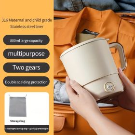 Portable Travel Kettle, Collapsible Electric Hot Pot, Mini Heating Cup with Insulation,  Dual Voltage,  Airplane & High-Speed Train Friendly (material quality: 316 Stainless Steel)
