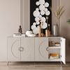 Modern Lacquered 4 Door Wooden Cabinet Sideboard Buffet Server Cabinet Storage Cabinet, for Living Room, Entryway, Hallway, Office