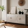 Modern Lacquered 4 Door Wooden Cabinet Sideboard Buffet Server Cabinet Storage Cabinet, for Living Room, Entryway, Hallway, Office